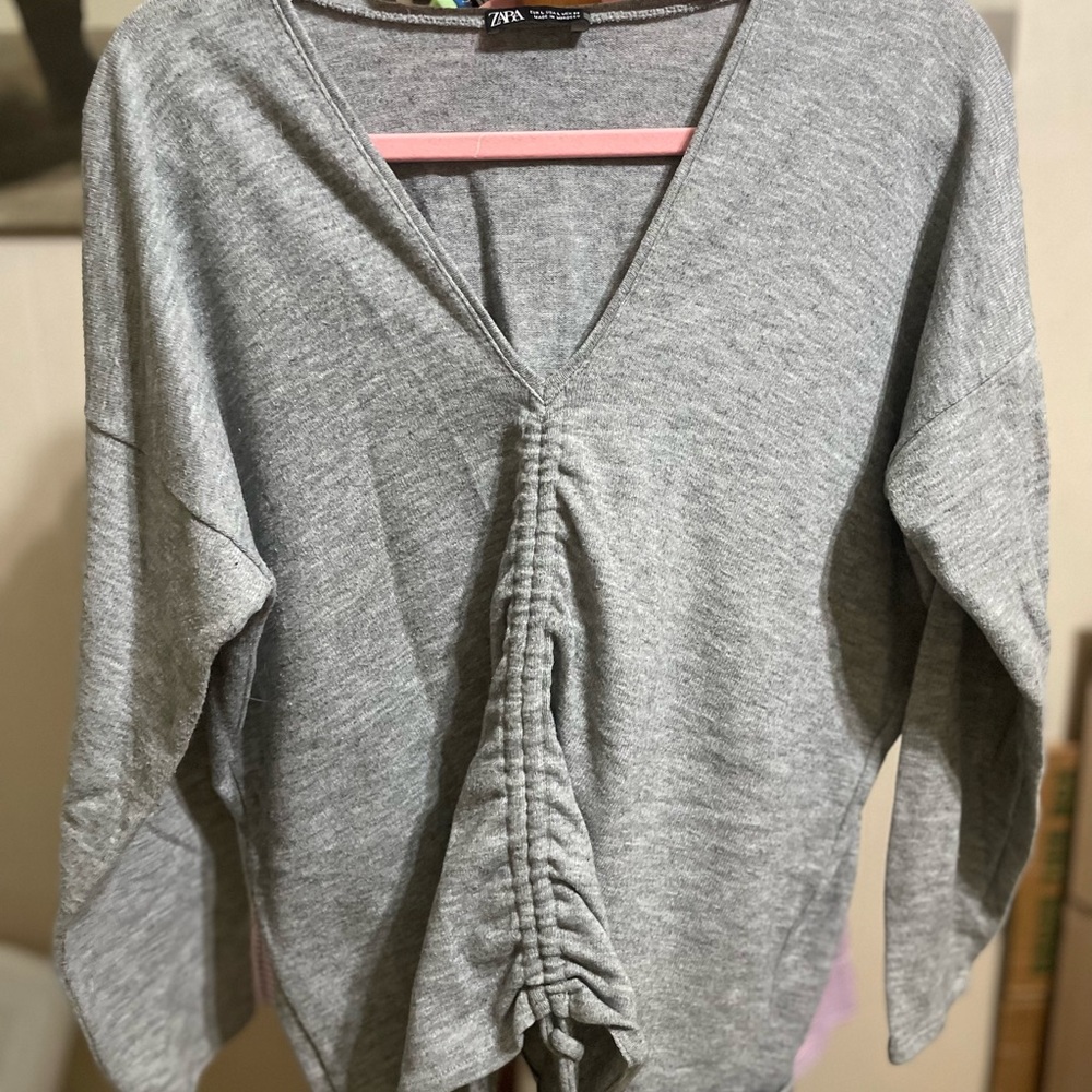Zara Heather Gray Knit Top